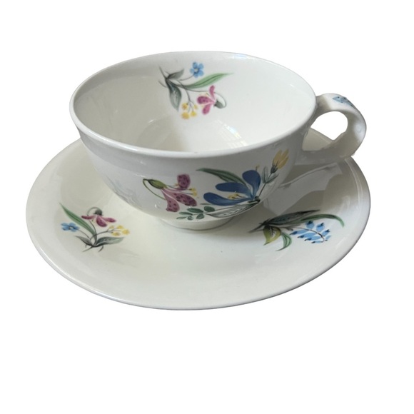 3 Hall Hallcraft Eva Zeisel Bouquet Bread & Butter Oval Plate + Teacup & Saucer - Picture 10 of 15